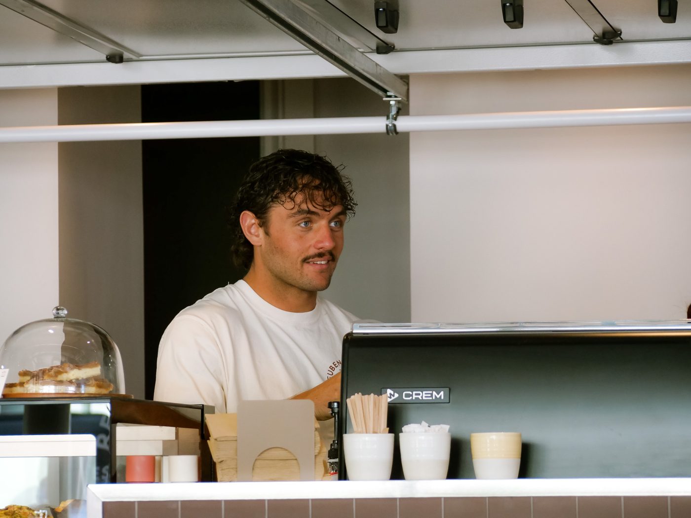 Behind the counter at Reubens