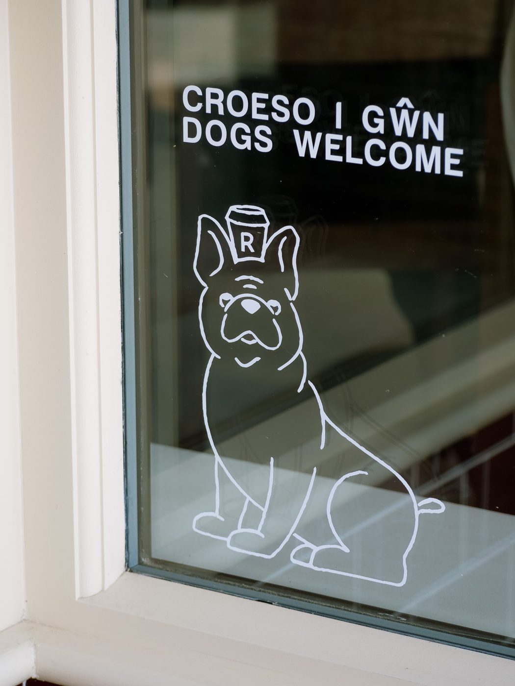 Croeso i gŵn — dogs welcome sign